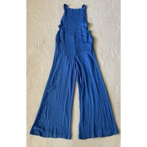 Jaase Women's Size XS Open Back Overall Tie Back Jumpsuit‎ Blue Hippie Boho